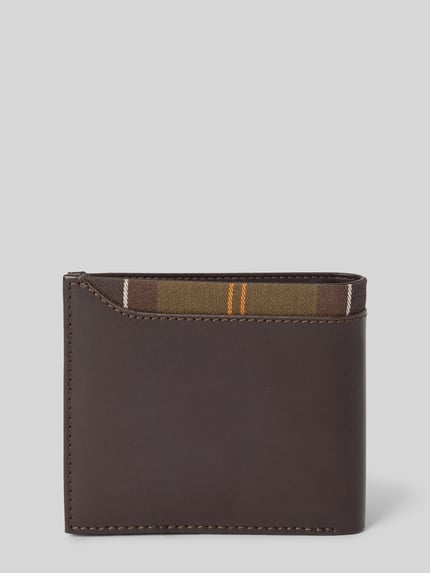 Produktfoto, Portemonnaie aus echtem Rindsleder Modell 'BRODICK' von Barbour, braune Farbe, glatte Oberfläche, Herren Portemonnaie