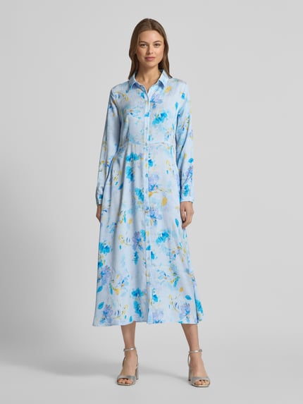 Moves Hemdblusenkleid mit Knopfleiste Modell 'Inula' Hellblau 4