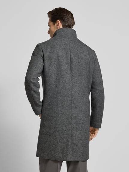 Selected Regular fit lange wollen jas met gewatteerde inzet, model 'RAINAR' Antraciet - 5