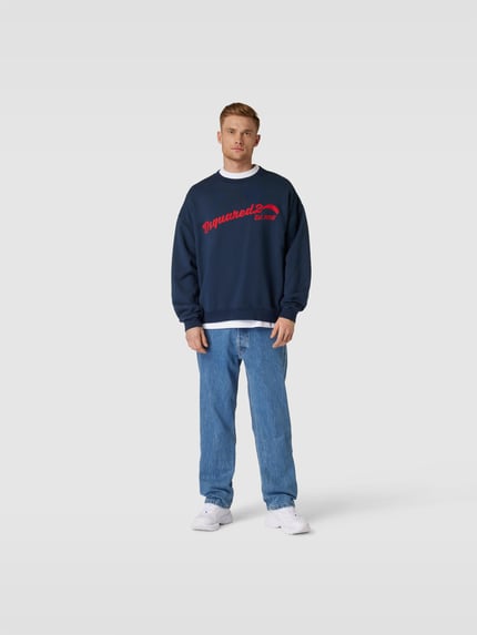 Dsquared2 Loose fit sweatshirt met labelprint Marineblauw - 1