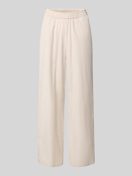 JJXX wide fit stoffen broek met elastische band model 'Poppy' Zand gemêleerd - 2