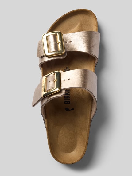 Birkenstock Sandalen mit großer Schnalle aus Rindsleder Taupe 3