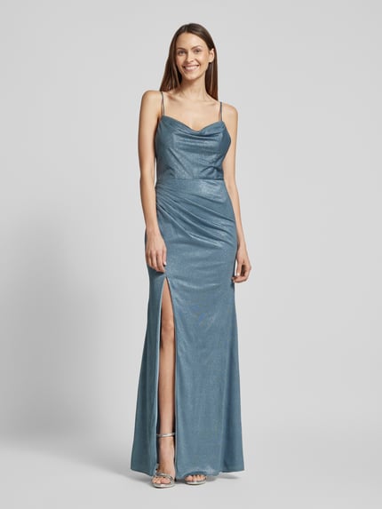 LUXUAR FASHION Sukienka wieczorowa z lejącym dekoltem Szaroniebieski 4