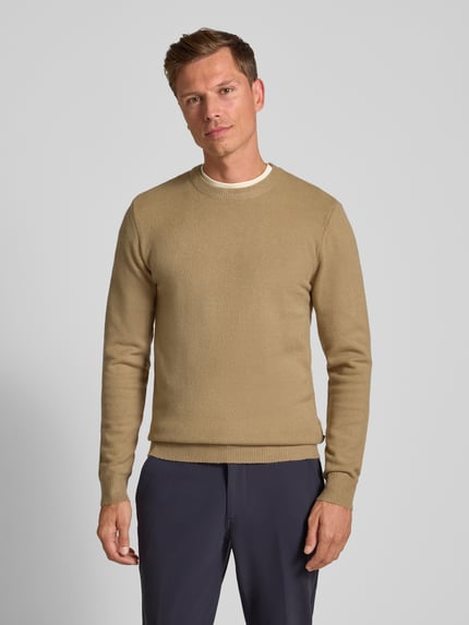 Casual Friday Regular fit gebreide pullover met ronde hals, model 'Heine' Beige - 4