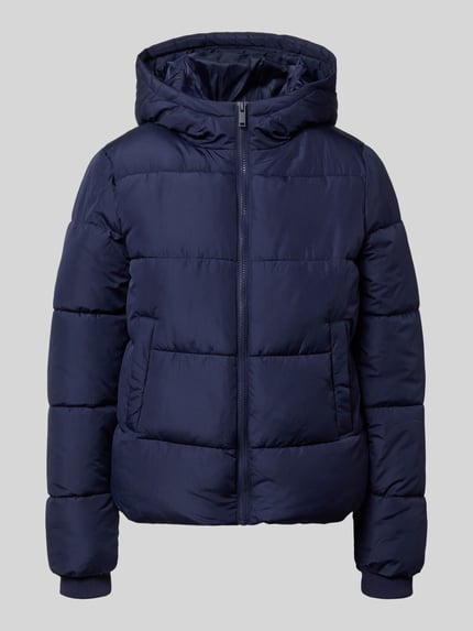 PIECES Steppjacke mit Kapuze Dunkelblau 1