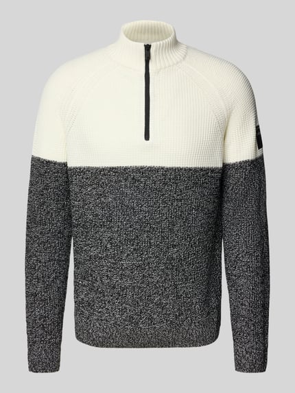Tom Tailor Denim Regular Fit Troyer mit Raglanärmeln Offwhite 2