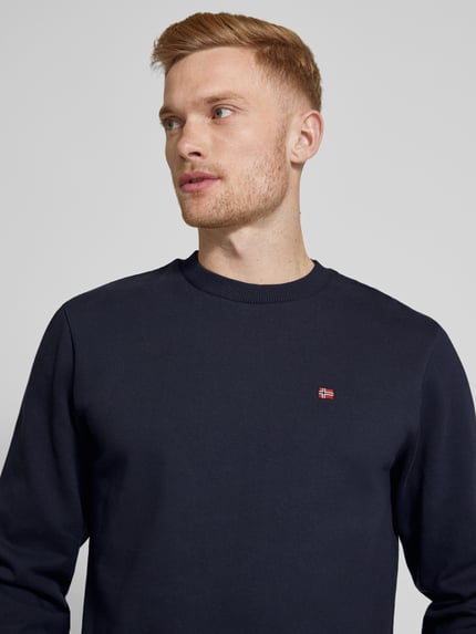 Napapijri Sweatshirt mit Label-Stitching Modell 'balis' Marine 3