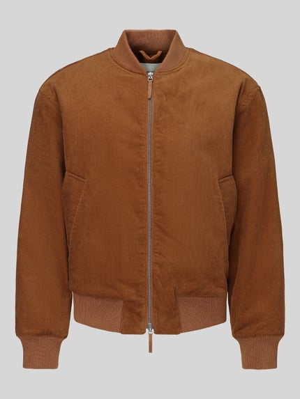 Selected Regular Fit Bomberjacke aus reiner Baumwolle Modell 'Daniel' Camel 2
