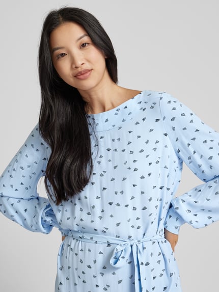 Tom Tailor Knielanges Kleid mit Allover-Muster Hellblau 3