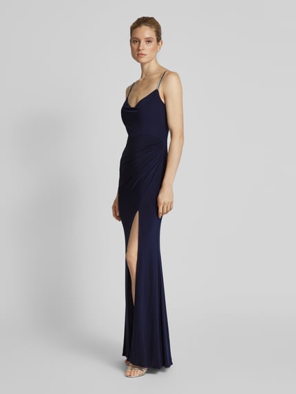 LUXUAR FASHION Abendkleid mit Ziersteinbesatz Marine 1