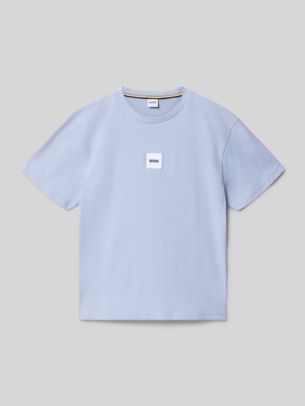 Productfoto, Regular Fit T-shirt uit puur katoen model 'SPROUT' van Boss, look: effen, labelpatch, ronde hals, korte mouw, jersey, katoen