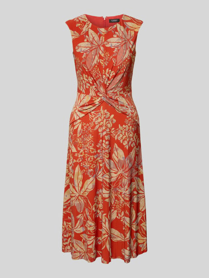 Lauren Ralph Lauren Sukienka midi z wiązanym detalem model ‘TESSANNE’ Czerwony melanż 2