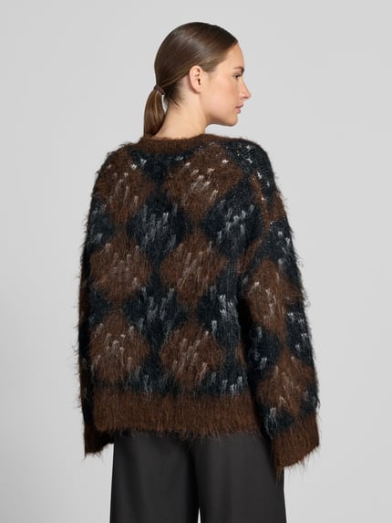 Neo Noir Relaxed Fit Strickpullover aus Woll-Mix Dunkelbraun 5