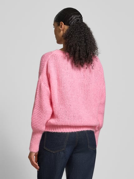 LOLLYS LAUNDRY Oversized Strickpullover mit Mohair-Anteil Modell 'Isolde' Rosa 5