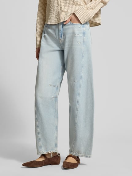 BOSS Orange Relaxed Fit Barrel Jeans aus reiner Baumwolle Modell 'BALOON HR 1.0' Hellblau 4