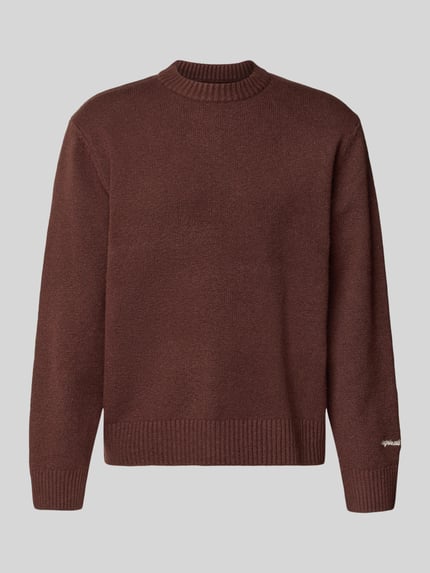 JACK & JONES Gebreide pullover met labelstitching, model 'NORREBRO' Middenbruin - 2