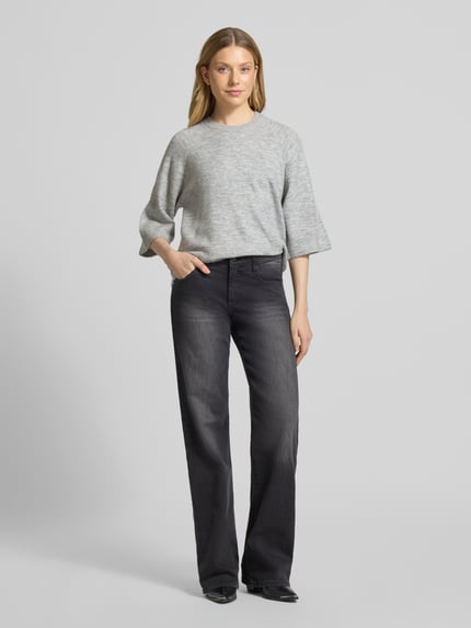 Soyaconcept Strickpullover mit 1/2-Arm Modell 'ORLEAN' Hellgrau Melange 1