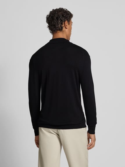 JACK & JONES Premium Sweter z dzianiny z kołnierzykiem typu kent model ‘EDGAR’ Czarny 5