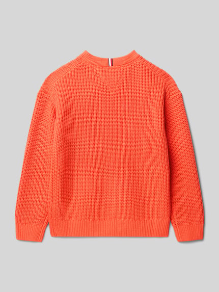 Tommy Hilfiger Teens Regular fit gebreide pullover van katoenmix Lichtrood - 3