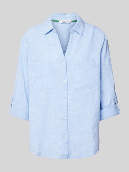 Tom Tailor Regular fit overhemdblouse van puur katoen Lichtblauw - 2