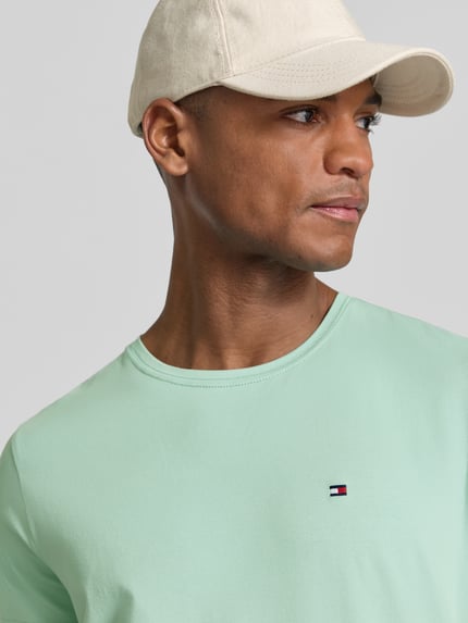 Tommy Hilfiger Slim Fit T-shirt van katoenmix Mintgroen - 3