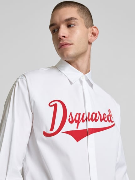 Dsquared2 Koszula casualowa o kroju relaxed fit z kołnierzykiem typu kent Biały 3