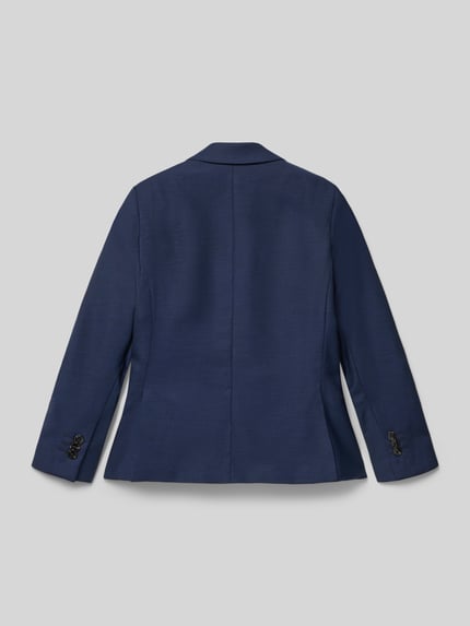 Produktfoto, żakiet z mieszanki materiałów z mieszanką wełny lana, krój regular fit, model 'SOLARIS' od Jack & Jones, kołnierz z połami, zapięcie na guzik, długość tyłu 49 cm, szerokość ramion 31 cm, długość rękawów 45 cm, rozmiar 128.
