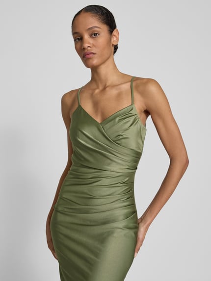 TROYDEN COLLECTION Cocktailkleid mit seitlicher Raffung Oliv 3
