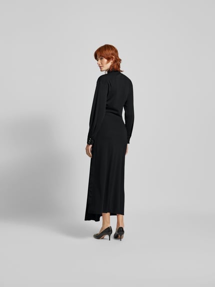 Rabanne Maxi-jurk met platte kraag Zwart - 5