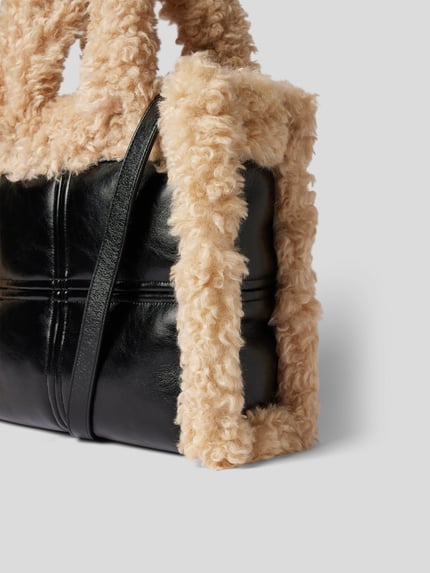 Stand Studio Handtas met teddybont Zwart - 3