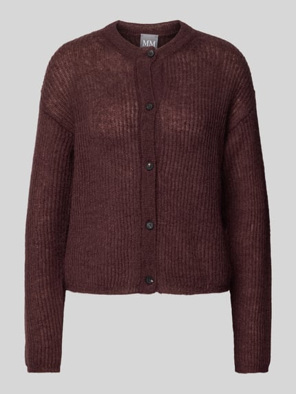 MM by Max Mara Regular fit gebreid jack met wol, model 'MALOU' Aubergine - 2