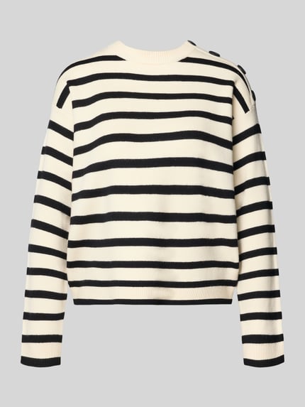 VERO MODA Regular Fit Strickpullover aus Viskose-Mix Modell 'SABA' Offwhite 2
