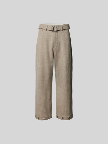 Nanushka Weite Stoffhose mit Taillengürtel Beige 2