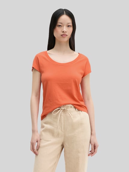 Marc O'Polo Regular Fit T-Shirt aus reiner Baumwolle Orange 4