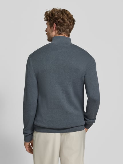 JACK & JONES Premium Slim fit pullover van 100% katoen model 'MILANO' Bleu gemêleerd - 5