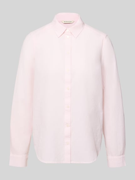 Produktfoto, Regular Fit Hemdbluse aus reiner Baumwolle von Tom Tailor in zartem Rosa, glatte Textur, Damen Hemdbluse von Tom Tailor