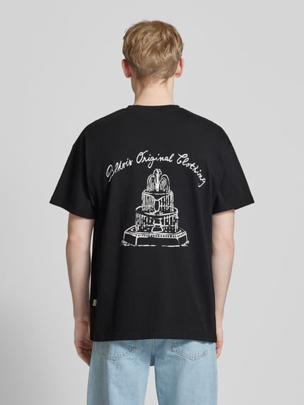 BLKVIS T-shirt met labelstitching, model 'PRIMAVERA' Zwart - 5