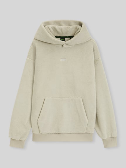 BOSS Green Regular Fit Sweatshirt mit Logo-Stitching Modell 'Teddy' Beige 2