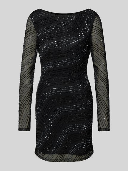 Lace & Beads Cocktailjurk met boothals Zwart - 2