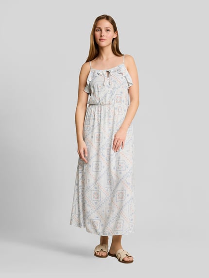 Tom Tailor Denim Schmales Kleid mit Leinen-Anteil Weiss 4