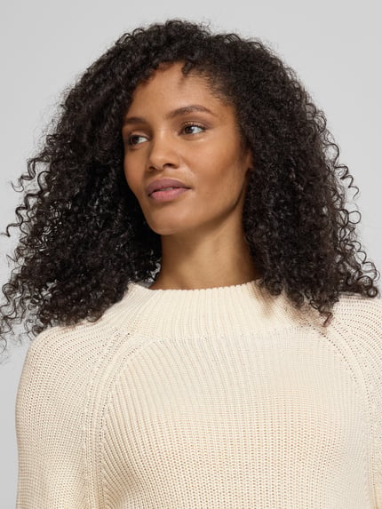monari Gebreide pullover met opstaande kraag Offwhite - 3