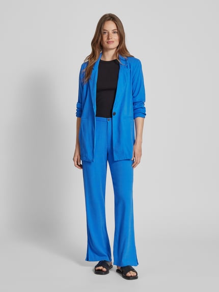 FREE/QUENT Blazer van een mix van viscose en linnen, model 'Luigi' Koningsblauw - 1