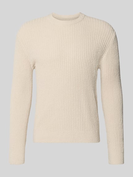 Produktfoto, Slim Fit Pullover in imitacja dzianiny von JAKE*S STUDIO MEN, mieszanka bawełny, krój slim fit, okrągły dekolt