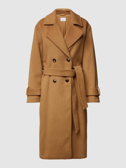 Jake*s Casual Mantel mit Bindegürtel Camel 2