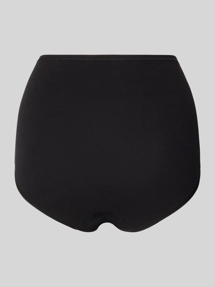 Produktfoto, Slip mit elastischem Bund von Schiesser aus Baumwoll-Elasthan-Mix, körpernaher Schnitt, einfarbig schwarz, glatte Textur