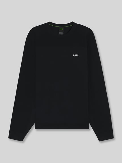 BOSS Green Regular Fit Pullover mit Logo-Schriftzug Dunkelblau 2