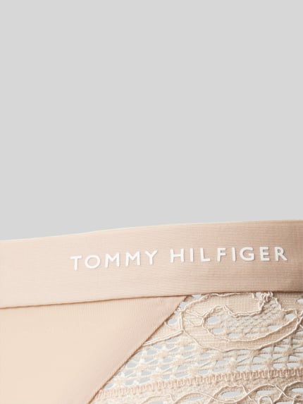 Tommy Hilfiger String mit Spitzenbesatz Modell 'TAILORED COMFORT THONG' Beige 2