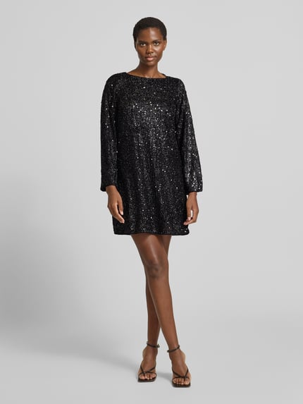 VERO MODA Fließendes Abendkleid mit Paillettenbesatz Modell 'NAJA' Black 1