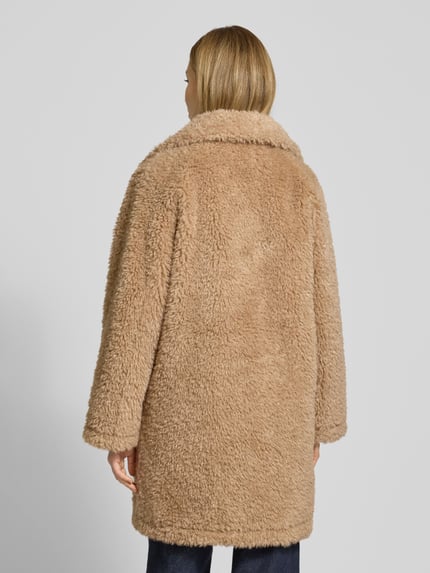 Jake*s Casual Regular Fit Mantel aus Teddyfell mit Umlegekragen Camel 5
