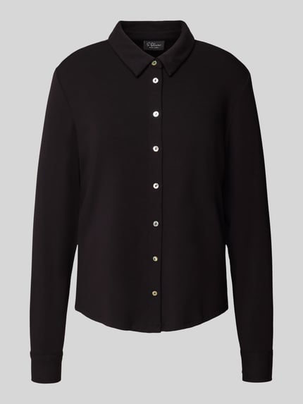 s.Oliver BLACK LABEL Regular Fit Blusenshirt aus Viskose-Mix Black 2